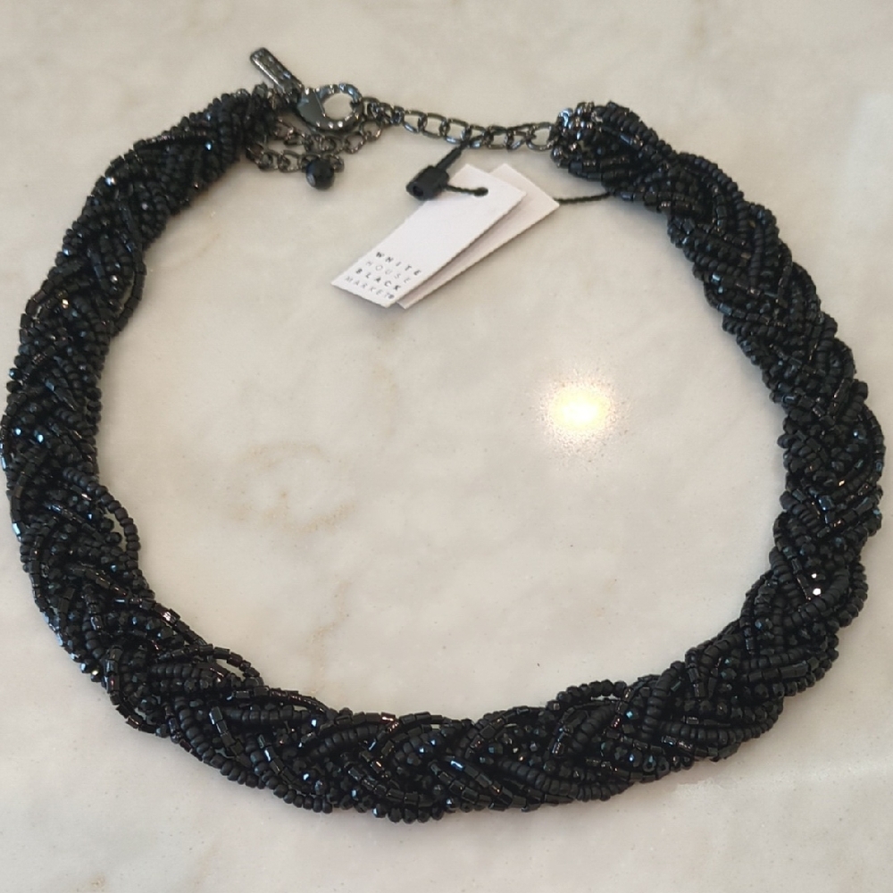 Black Beaded WHBM Necklace